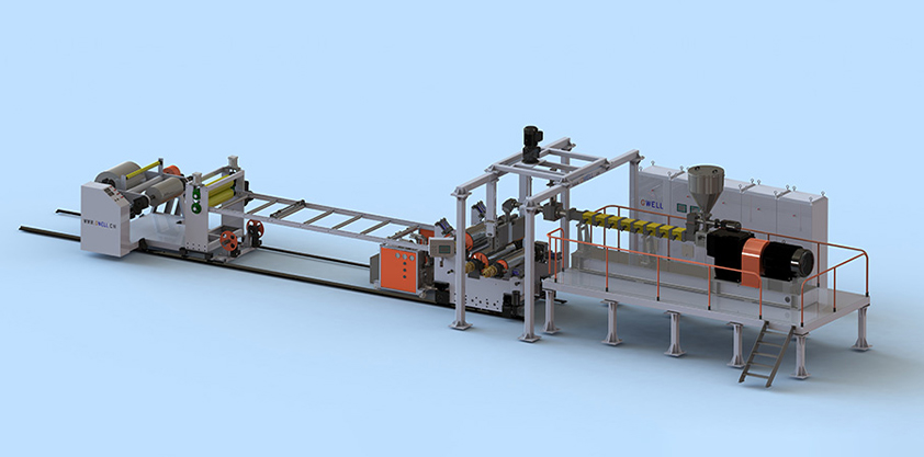 PLA/淀粉/秸稈可降解片材生產(chǎn)線